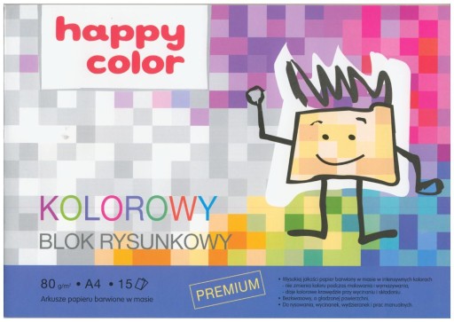 A4 FAREBNÝ BLOK 80G 15 LISTOV HAPPY