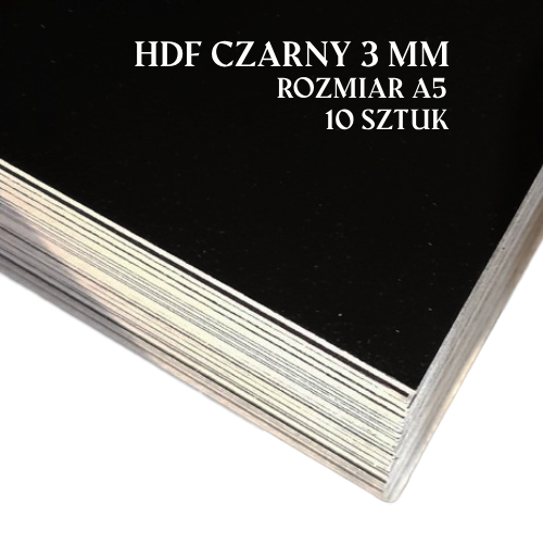 HDF doska A5 3mm čierna na rezanie laserom 10 ks.