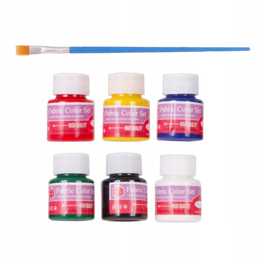 Farby na látky v téglikoch, 6 farieb x 25 ml, paleta + A 1 ŠTETEC