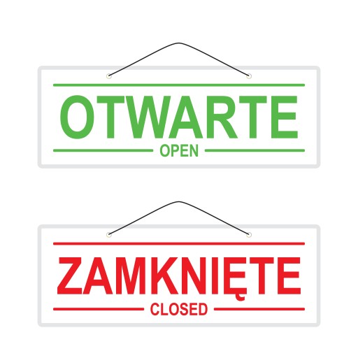 laminovaná tabuľka OPEN / CLOSED-OPEN