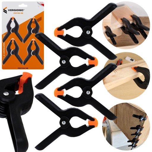 Pružinová svorka tesárska modelovacia svorka SET 3'' 4 ks.