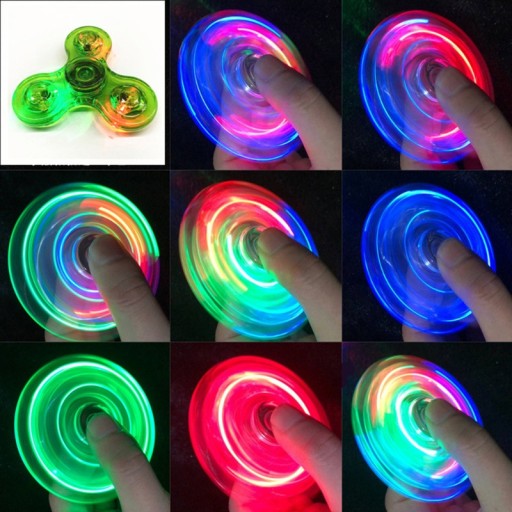 FIDGET SPINNER SVIETIACA LED TRANSPARENTNÁ FAREBNÁ PRÉMIOVÁ HRA PRE DETI