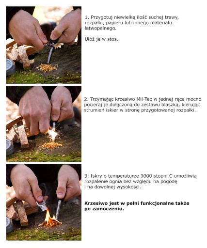 Horčíkový vojenský turistický štartér Mil-Tec survival veľký kľúč