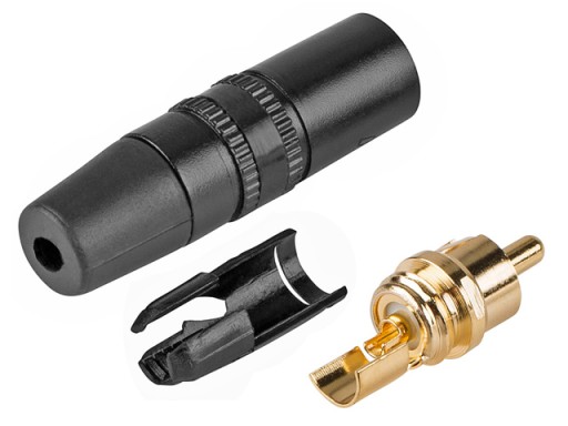 Zástrčka RCA/CINCH pre čierny kábel REAN NEUTRIK NYS373