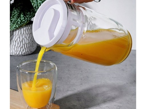 NÁPOJ ŠŤAVY LIMONÁDA SKLENENÁ viečko 2L S RÚČKOU