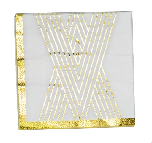 Papierové obrúsky BIELE ZLATÉ narodeniny 10 ks párty 33X33 cm svadobné glamour