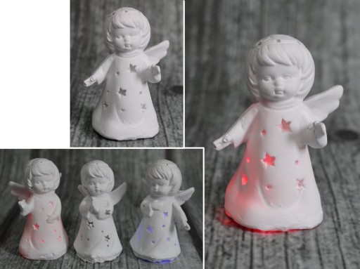 Keramický anjel s LED svetlom 8x4 cm - 1 ks