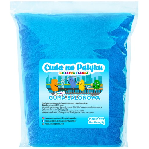 Farebný cukor do cukrovej vaty do stroja Šmak BALOOTH GUM 1 KG