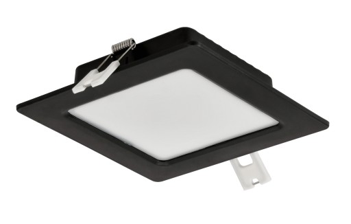 LED stropné svietidlo, zápustné, zápustné, 6W, 660lm, 4000K, čierne