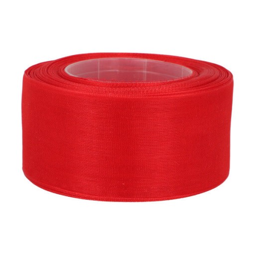 ŠIFÓNOVÁ STUHA ČERVENÁ POLYESTEROVÁ ORGANZOVÁ STUHA 40mm 3079