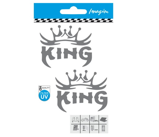 Nálepka Nálepka Nápis King King Silver 2 ks UV