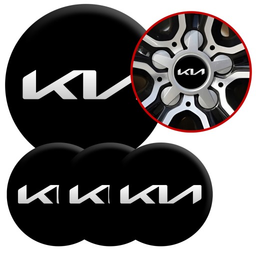 4 Emblémy Stredy ráfikov Kryty kolies Kolesá KIA TOP SET 53 mm
