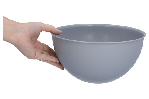 Plastová misa s vrchnákom na chipsy, šaláty, gril, šedá misa, VEĽKÁ, 3L