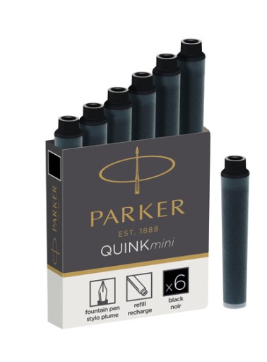 PARKER mini náplne do čierneho pera 6 ks.