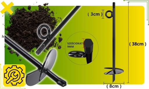 SLEDE KOTVA UPEVNENIE K PÔDNEMU STANU SOIL STAN 38CM