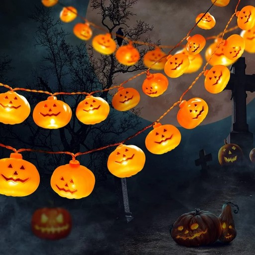 GARLANDOVÉ SVIETIDLÁ ŽIARENÉ TEKVICE 3M 20LED ZÁVISNÉ DUCHOVNÉ HALLOWEENSKÉ DEKORÁCIE