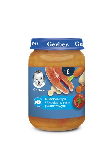 GERBER večerná kytica zeleninová s lososom 190g