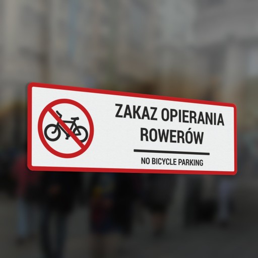 Zákaz naklonených bicyklov - nálepka 6,7x20