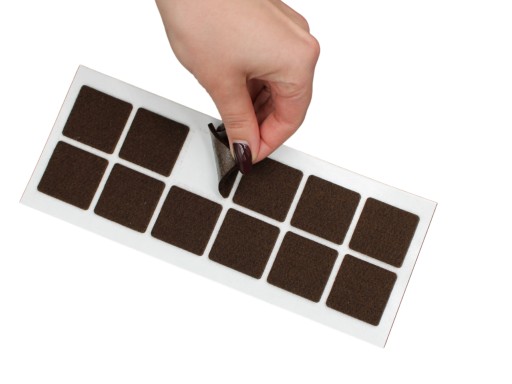 Plstené podložky pod nábytok, 12 ks, HNEDÉ, ODOLNÉ