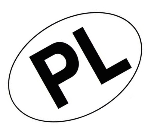 NÁLEPKA IDENTIFIKÁCIA KRAJINY POĽSKO PL MALÉ 9,5 cm