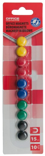 KANCELÁRSKE MAGNETY NA DOSKY 15MM X 10 KS MIX FARBA