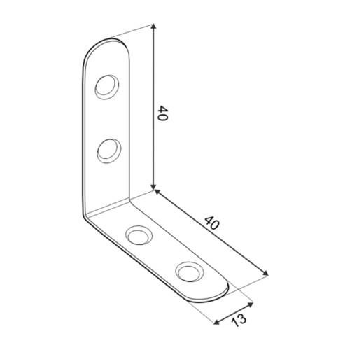 MONTÁŽNY UHOL FKW40 40X40X13MM 4KS. DOMAX