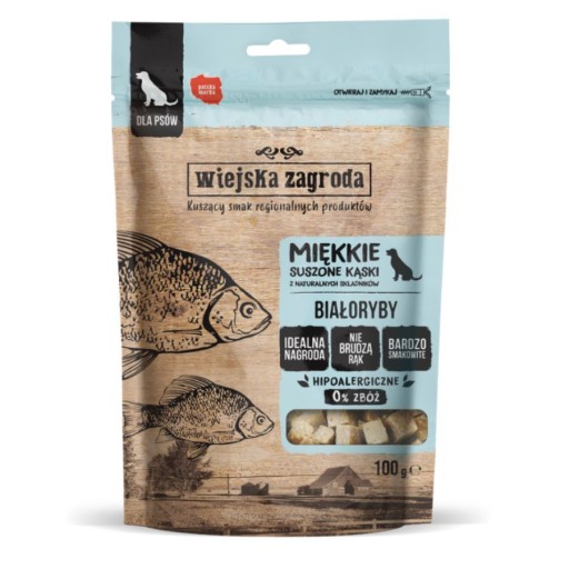 Wiejska Zagroda Pochúťka pre psa Natural Jemné sušené sústa RYBA 100 g