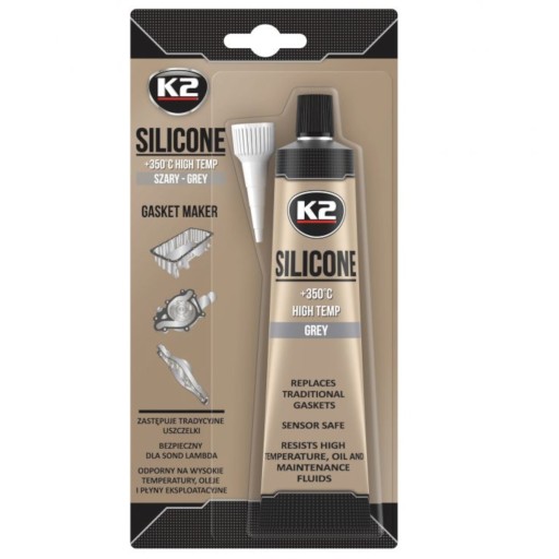 K2 vysokoteplotný silikón +350°C sivý 85g
