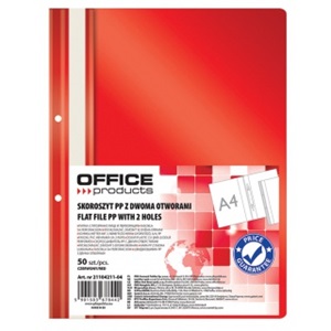 Zasúvacia zložka Office Products, 2-dierová, červená - 1 ks.