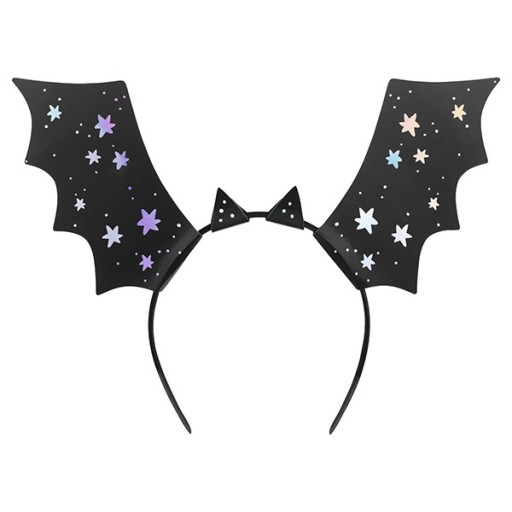 HALLOWEEN čelenky Čierne netopiere, 4 kusy