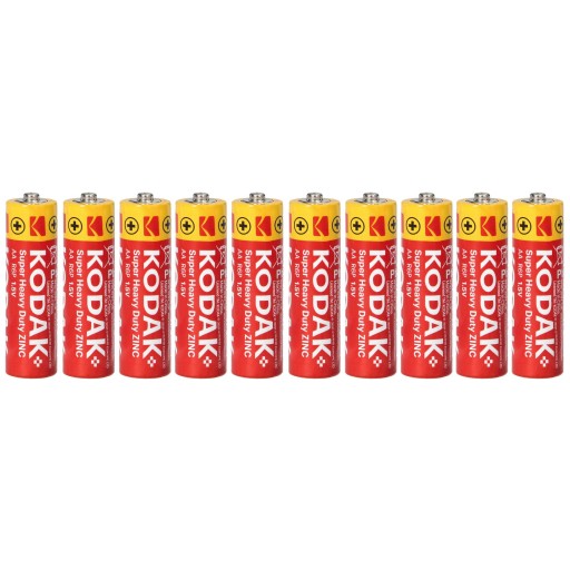 10 x BATÉRIA AA LR6 R6 BATÉRIA KODAK ZINK SUPER HEAVY DUTY TYČKY 10 KS