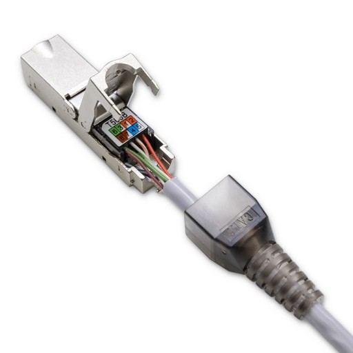 Qoltec zástrčka STP RJ45 bez použitia náradia | CAT6 | JACK PIN | T568B | T568A
