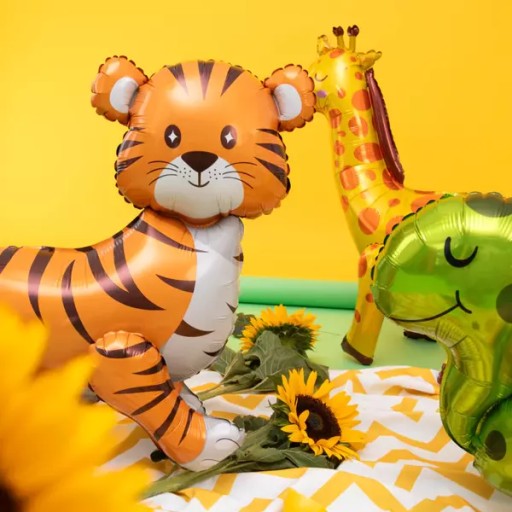 Narodeninové balóny Ročný TIGER Zvieratá Safari ZOO stojace 58cm 1ks