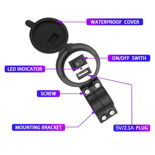 USB zásuvka NABÍJAČKA NAPÁJACÍ ZDROJ MOTOCYKLU