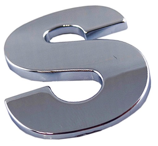 ZNAK PÍSMENO CHROMOVANÉ PÍSMENO S S VEĽKÉ 5,6 cm J8F13