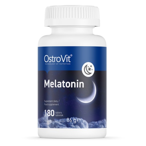 MELATONÍN ZDRAVÝ SPÁNOK Nespavosť JET LAG ÚNAVA VEGE - OstroVit 180 tab.