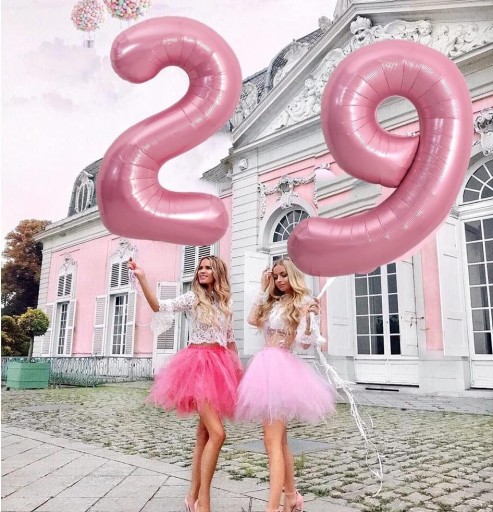 FÓLIOVÝ BALÓN ČÍSLO 2 Dva RUŽOVÉ 100CM