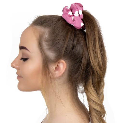 SCRUNCHIES gumička do vlasov s bodkami, RUŽOVÁ