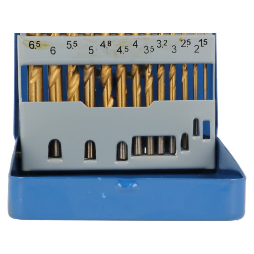 Sada vrtákov, sada TITANIUM HSS vrtákov do kovu, 13 kusov, 1,5 mm - 6,5 mm