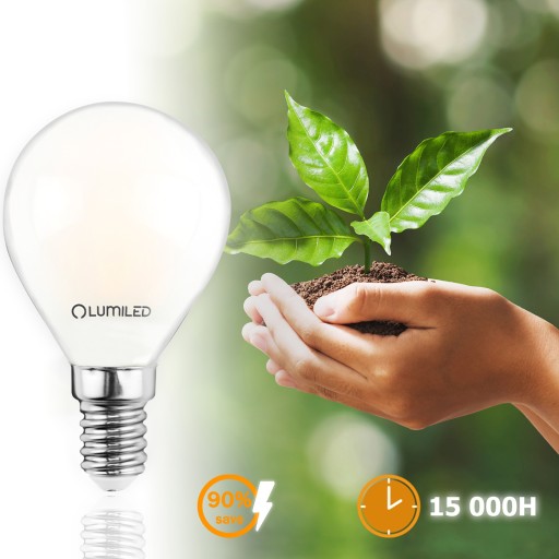 LED žiarovka E14 GUĽA 7W = 60W 3000K Teplá biela FILAMENT MLIKY DEKORATÍVNA