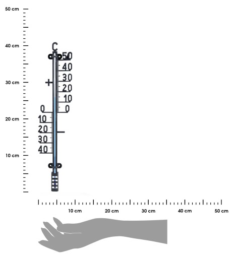 VEĽKÝ vonkajší nástenný teplomer, moderný, ESSCHERT Design, 41 cm