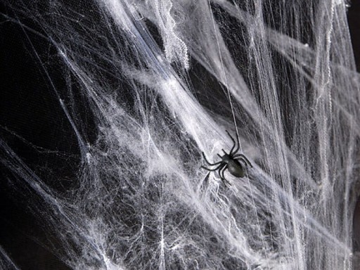 Umelá halloweenska pavučina a pavúky, biela, 60g