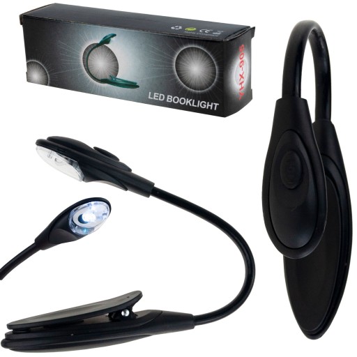 LED CLIP LAMPA NA ČÍTANIE KNIHY, FLEXIBILNÁ, NA MONITOR, batérie