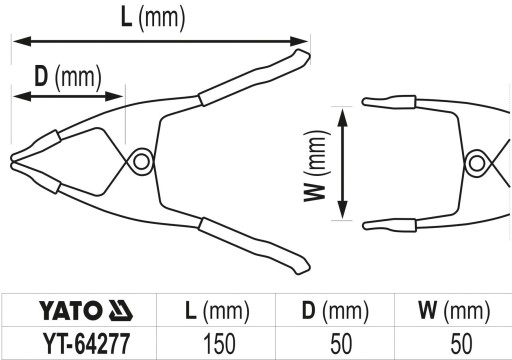 YATO Kovová pružinová svorka 150 mm rýchla