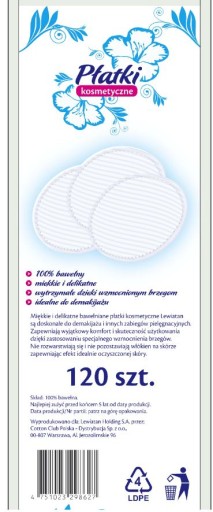 KOZMETICKÉ VLOŽKY NA ODLIČOVANIE 120 KS