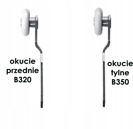 HORNÝ VOZÍK POSUVNÝCH DVERÍ, FORMA B350, ZADNÝ