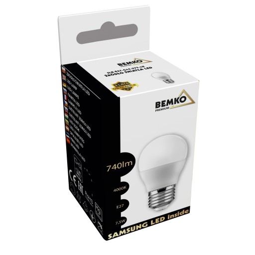 BEMKO D84-SLB-E27-G45-075-4K LED ZDROJ 7,5 W E27
