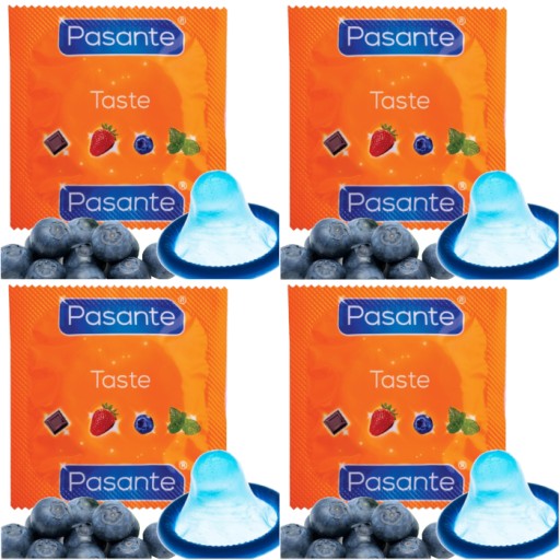 PASANTE BLUEBERRY kondómy s príchuťou BLUEBERRY, orálne, 10 ks.