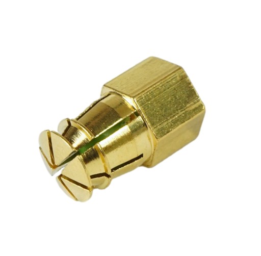 M6 x 15 mm mosadzná objímka s expanznou guľou, nábytková vložka na drevo