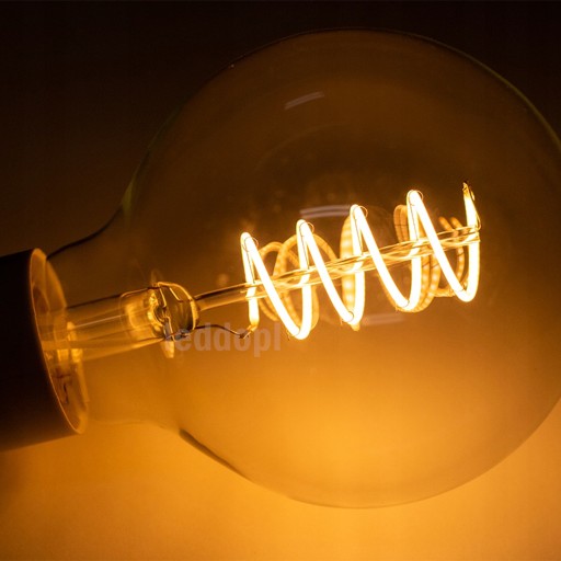 FILAMENT LED žiarovka G95 E27 4W POLUX 2200K 360°